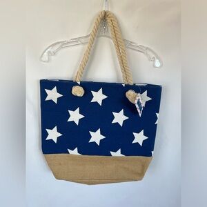 NWT July 4th Accessories Beach Pool Picnic Zip Closure Tote
